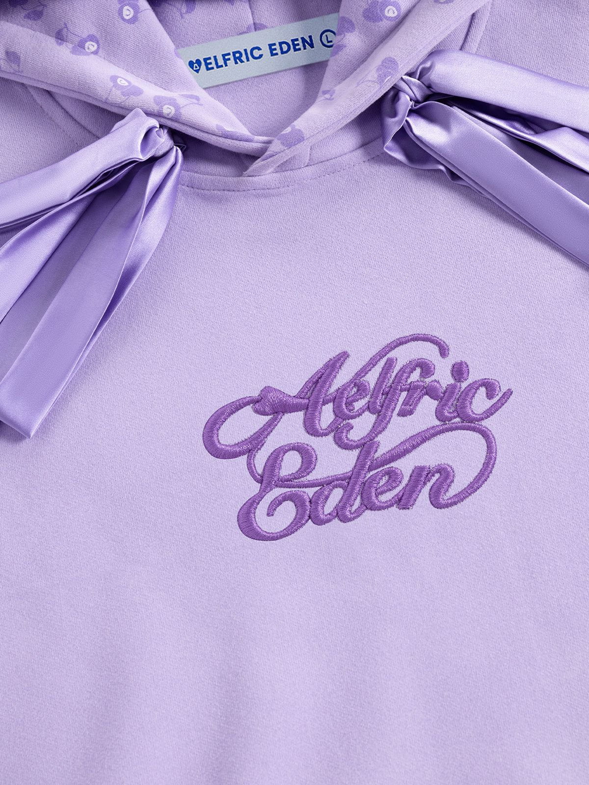 Aelfric Eden Cherry Bow Embroidery Pullover Hoodie-Limited Sale