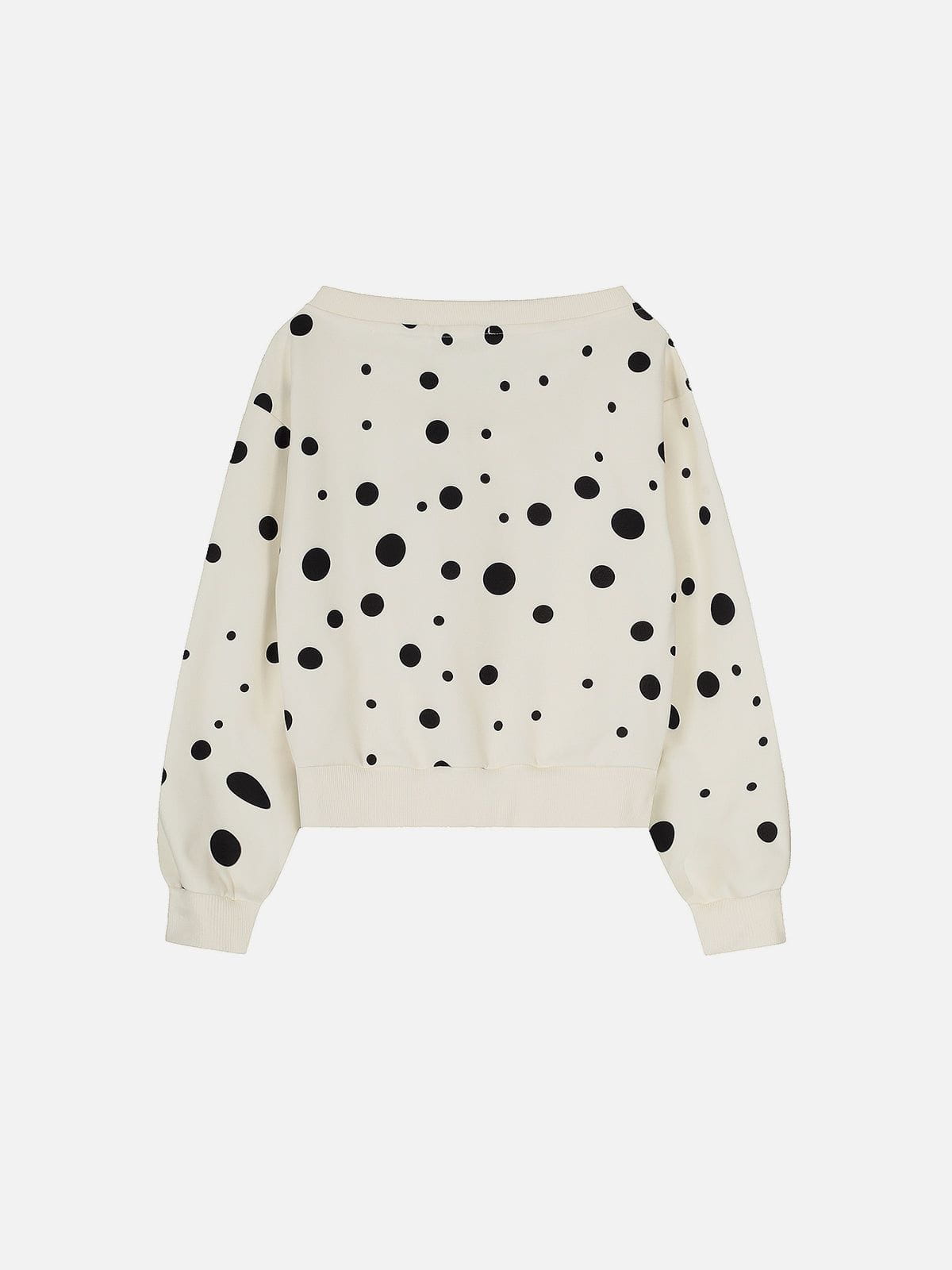 Aelfric Eden Polka Dot Off-The-Shoulder Zip Up Sweatshirt-Limited Sale