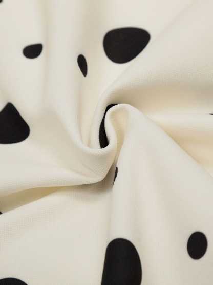 Aelfric Eden Polka Dot Off-The-Shoulder Zip Up Sweatshirt-Limited Sale