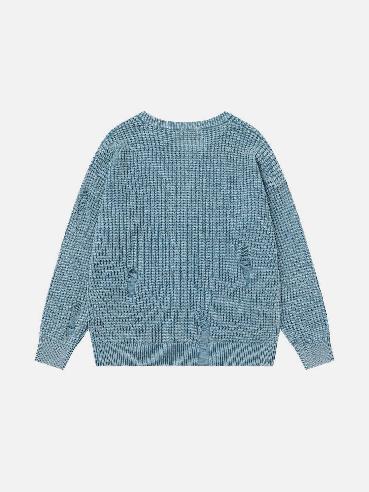 Aelfric Eden Distressed Waffle Zip Up Cardigan-Limited Sale