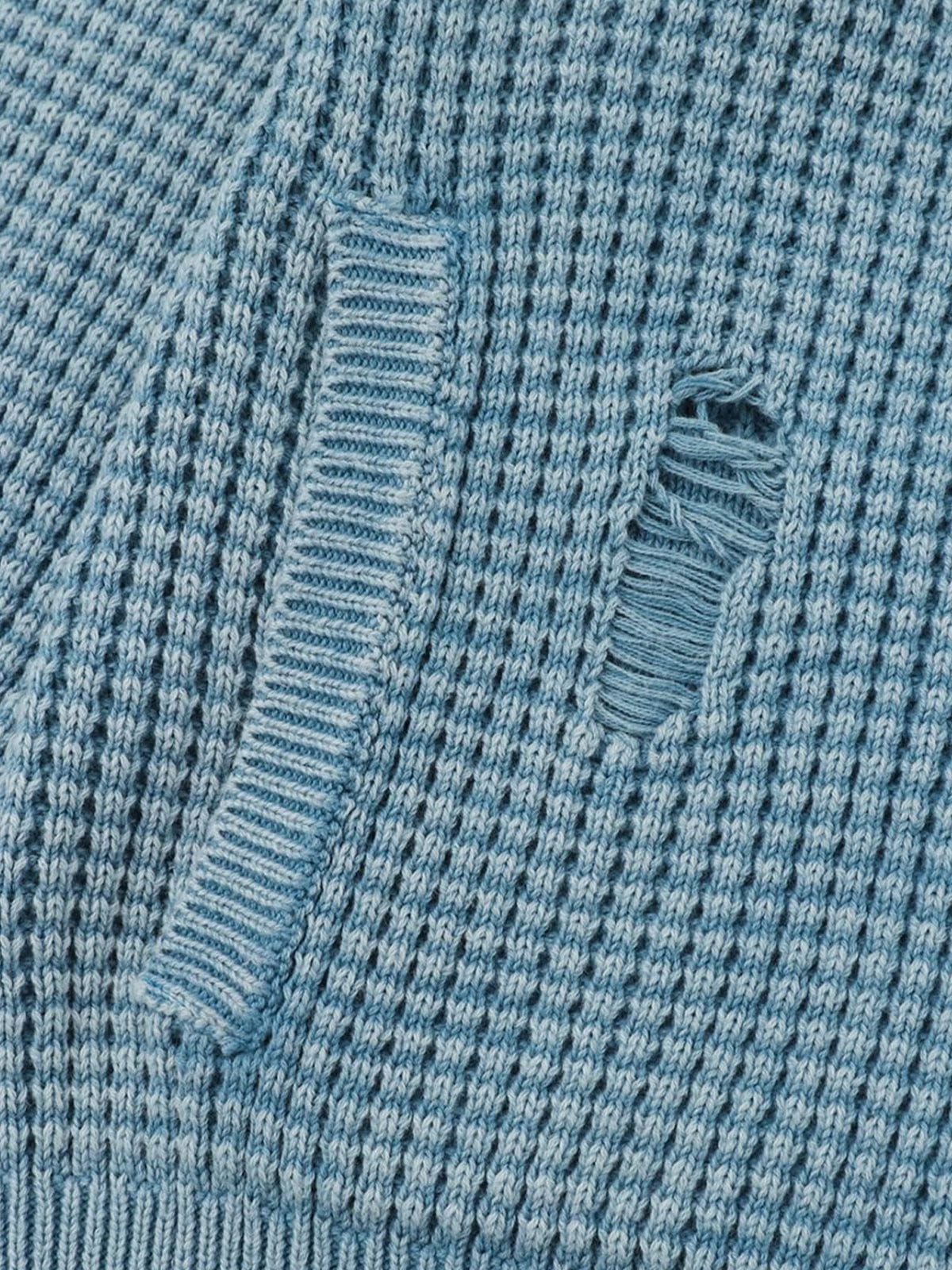 Aelfric Eden Distressed Waffle Zip Up Cardigan-Limited Sale