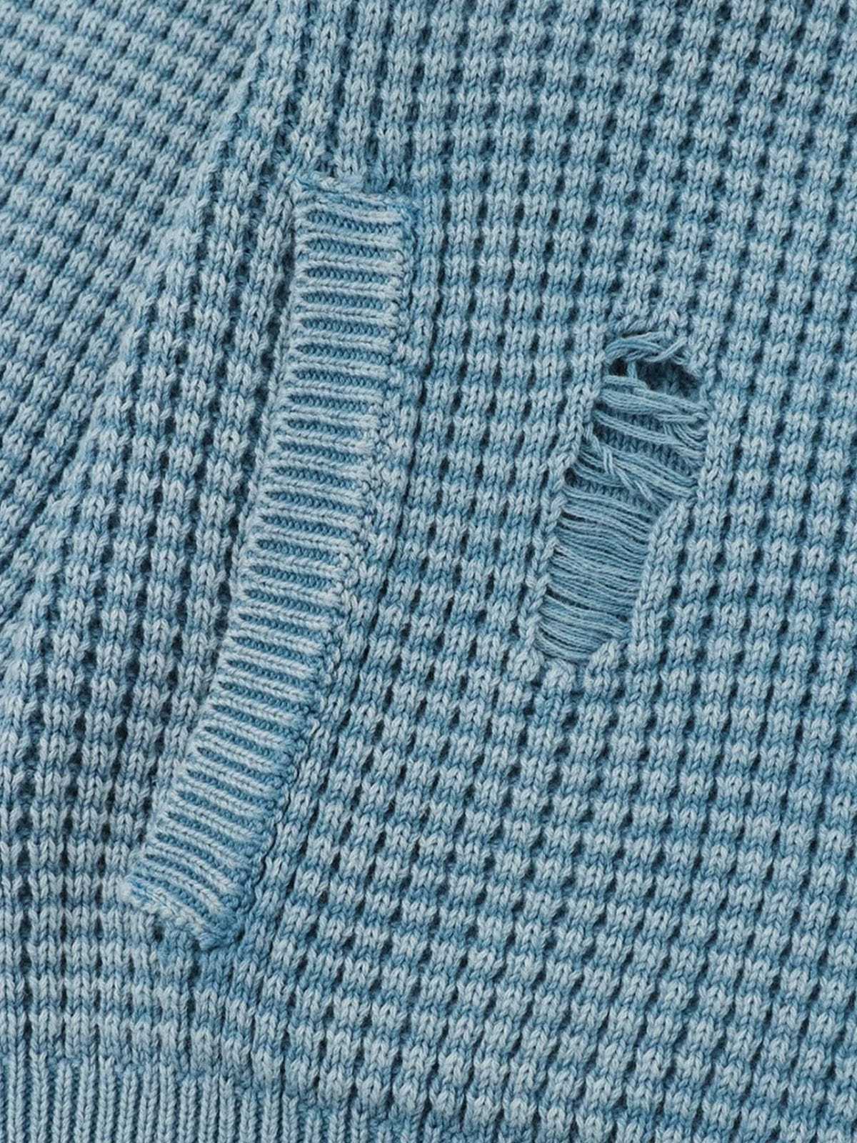 Aelfric Eden Distressed Waffle Zip Up Cardigan-Limited Sale