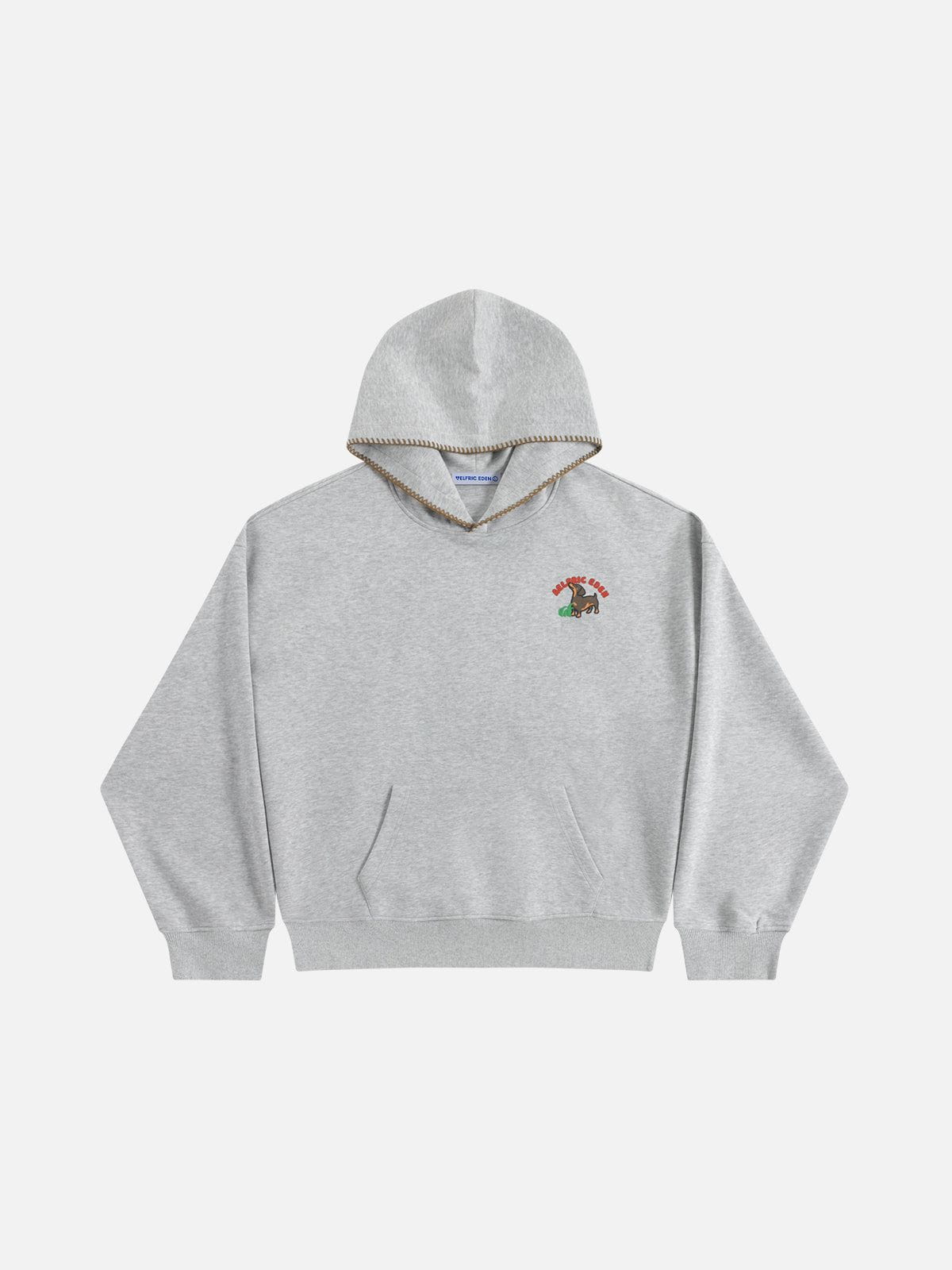 Aelfric Eden Towel Embroidery Dachshund Pullover Hoodie-Limited Sale