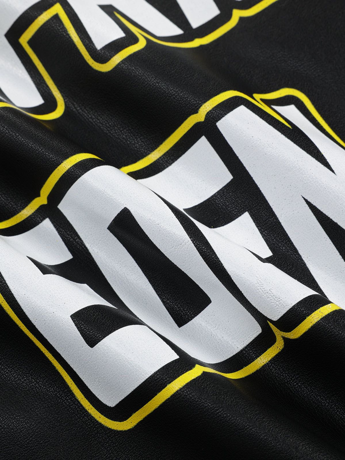 Aelfric Eden Racing Logo Patches Faux Leather Jacket-Limited Sale
