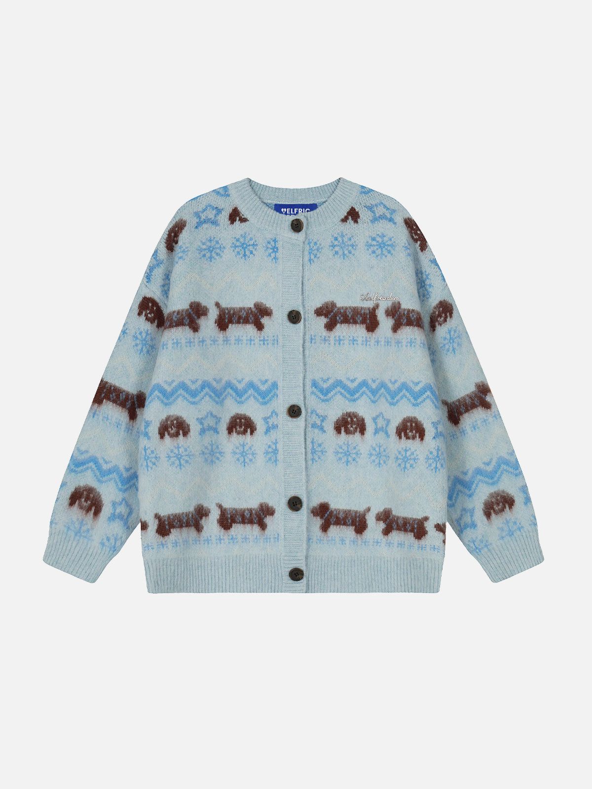 Aelfric Eden Dog Fair Isle Jacquard Cardigan-Limited Sale