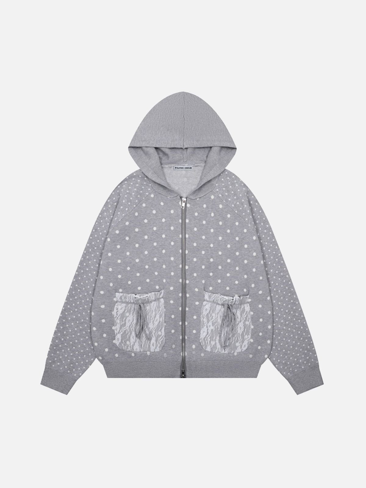 Aelfric Eden Polka Dot Zip Up Hoodie-Limited Sale