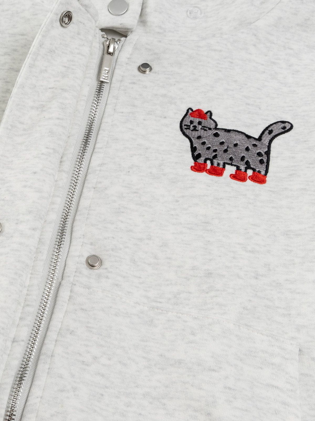 Aelfric Eden Cat Embroidery Faux Fur Collar Hoodie-Limited Sale