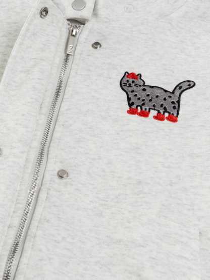 Aelfric Eden Cat Embroidery Faux Fur Collar Hoodie-Limited Sale