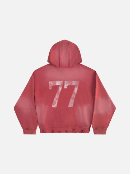 Aelfric Eden Boxy Rhinestone 77 Graphic Pullover Hoodie-Limited Sale