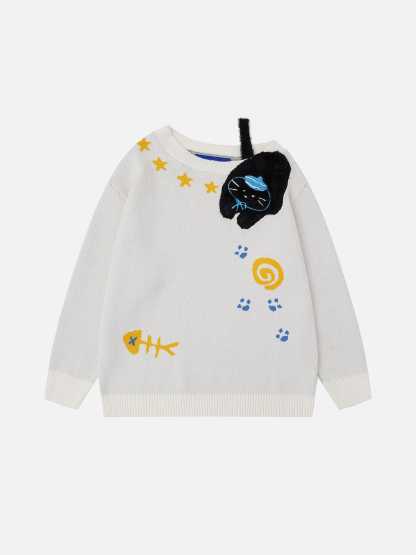 Aelfric Eden Cat Off-The-Shoulder Sweater-Limited Sale