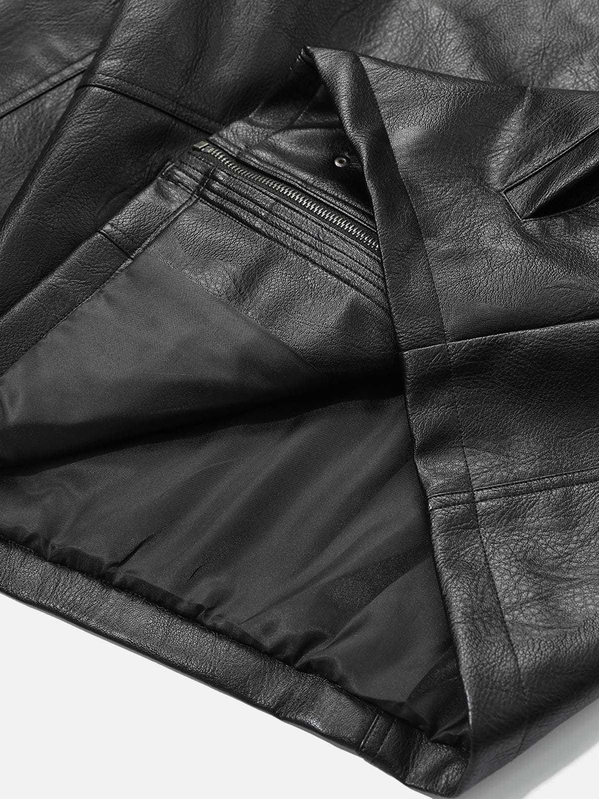 Aelfric Eden Metal Button Faux Leather Jacket-Limited Sale