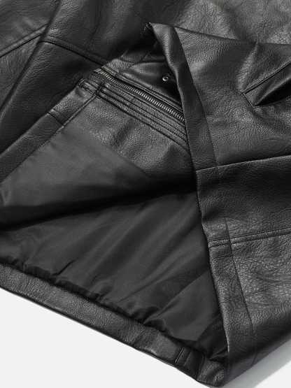 Aelfric Eden Metal Button Faux Leather Jacket-Limited Sale