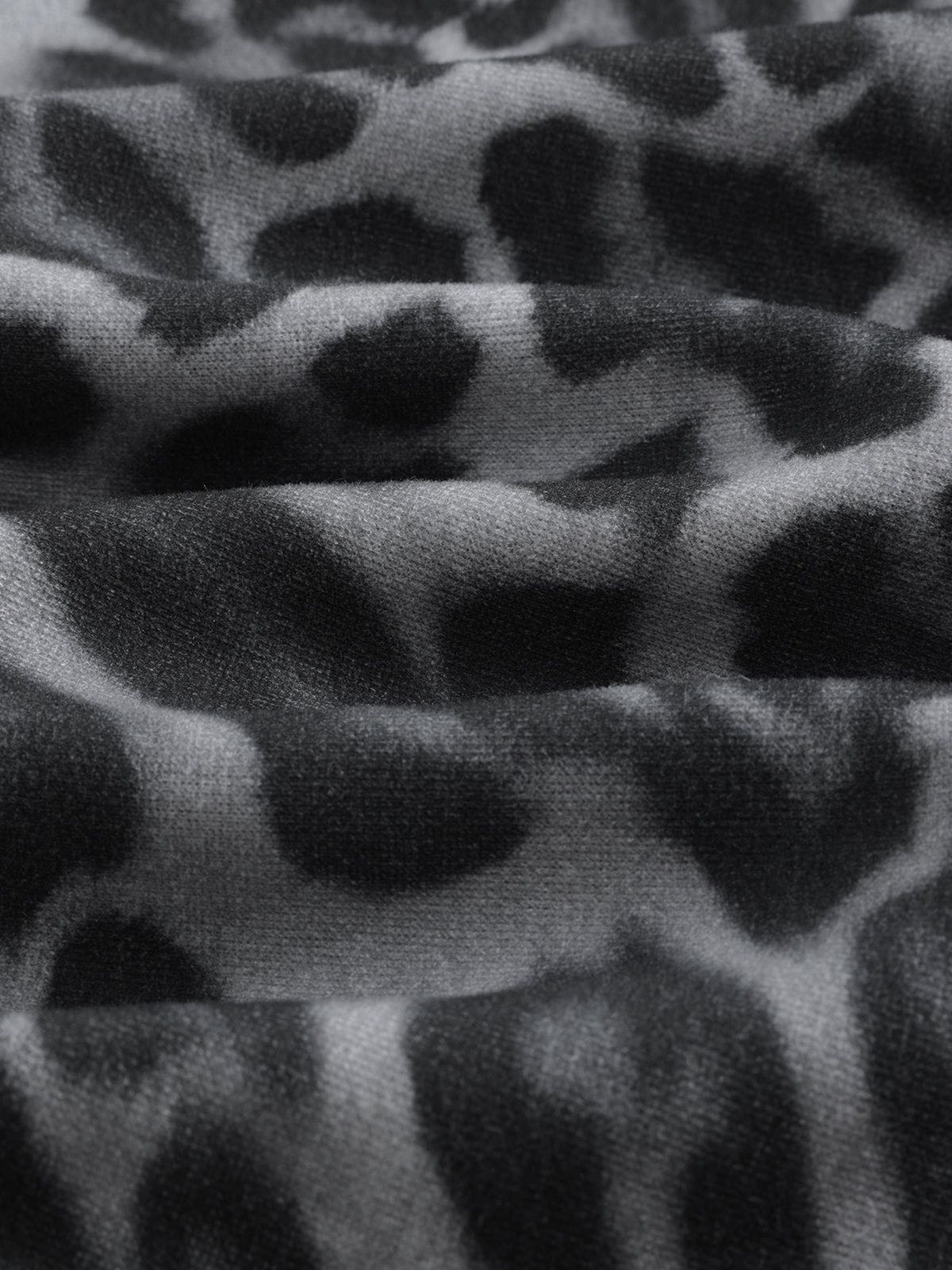 Aelfric Eden Leopard Graffiti Boxy Zip Up Hoodie-Limited Sale