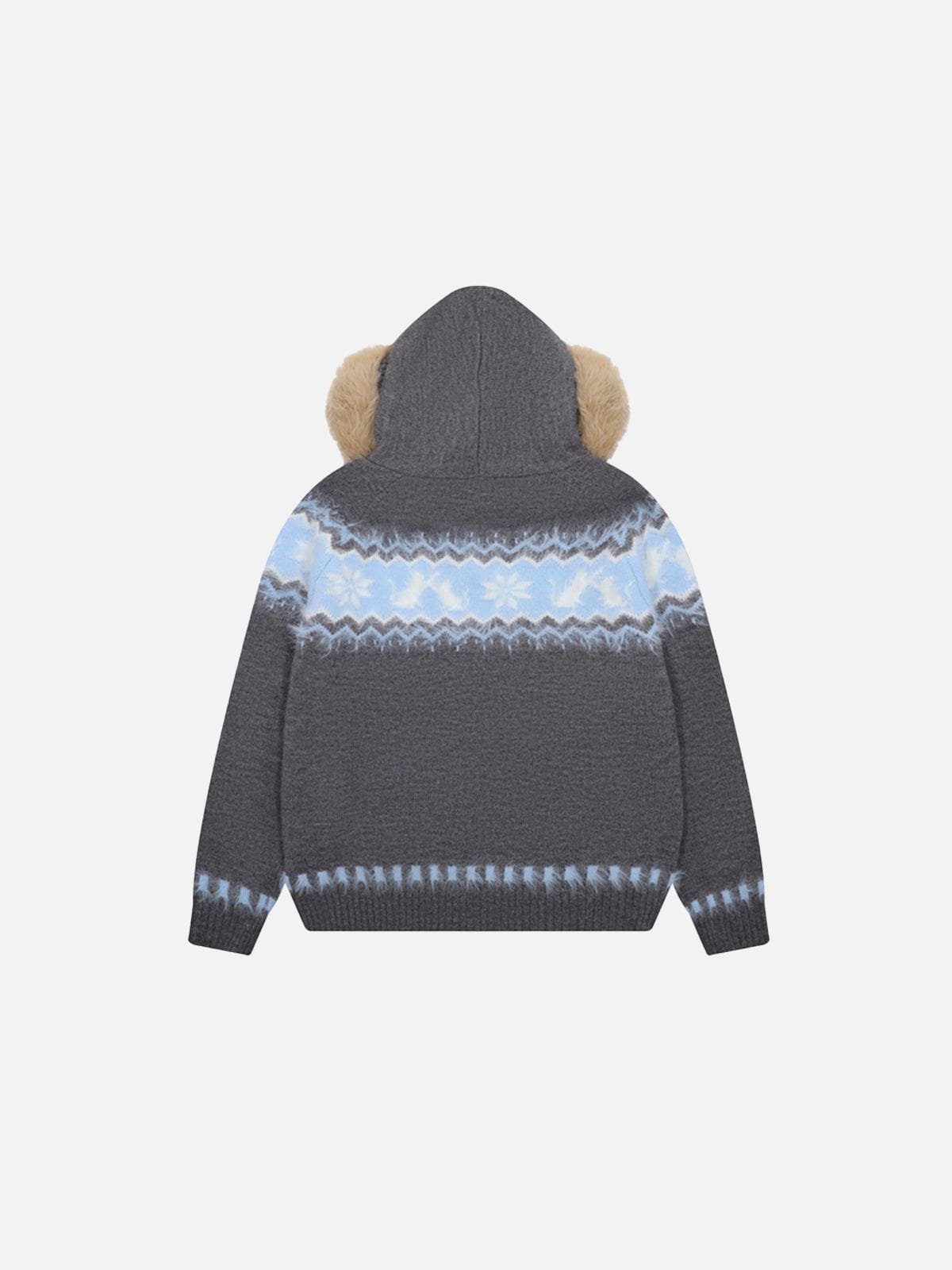 Aelfric Eden Fair Isle Faux Fur Collar Cardigan-Limited Sale