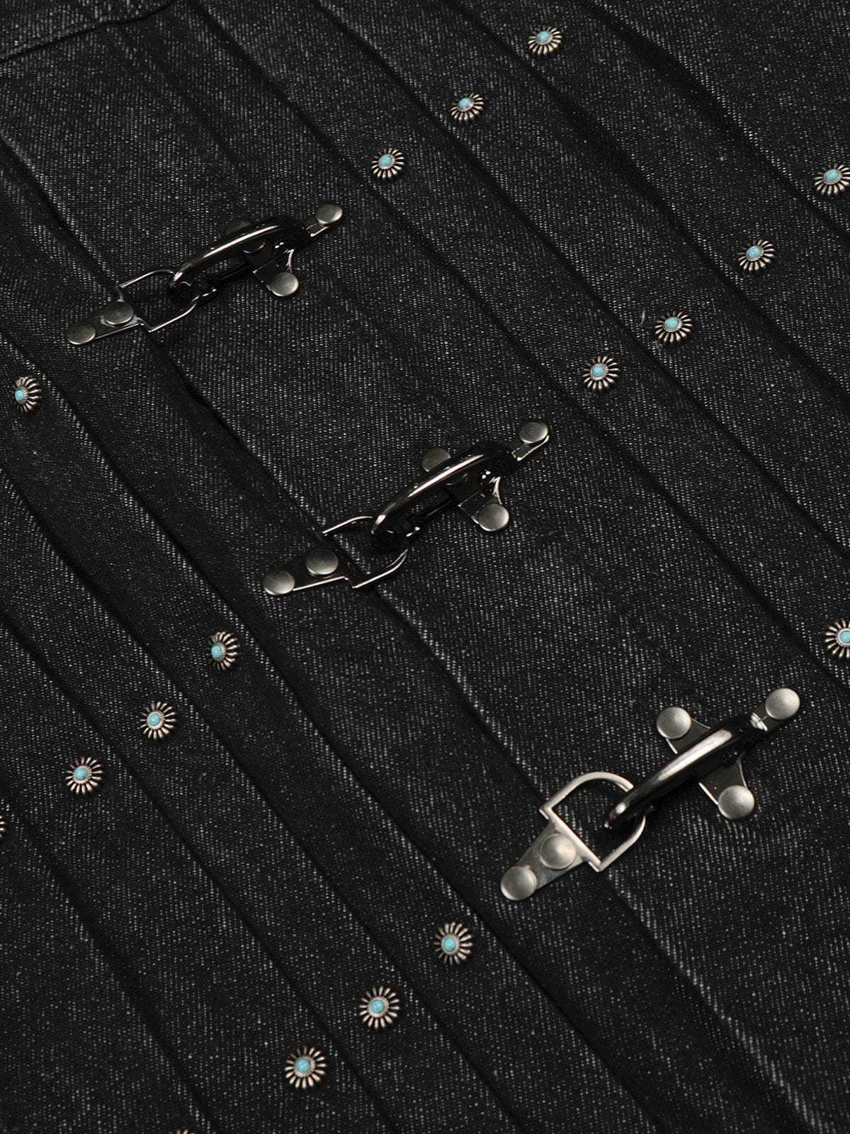 Aelfric Eden Pleated Metal Button Denim Jacket-Limited Sale