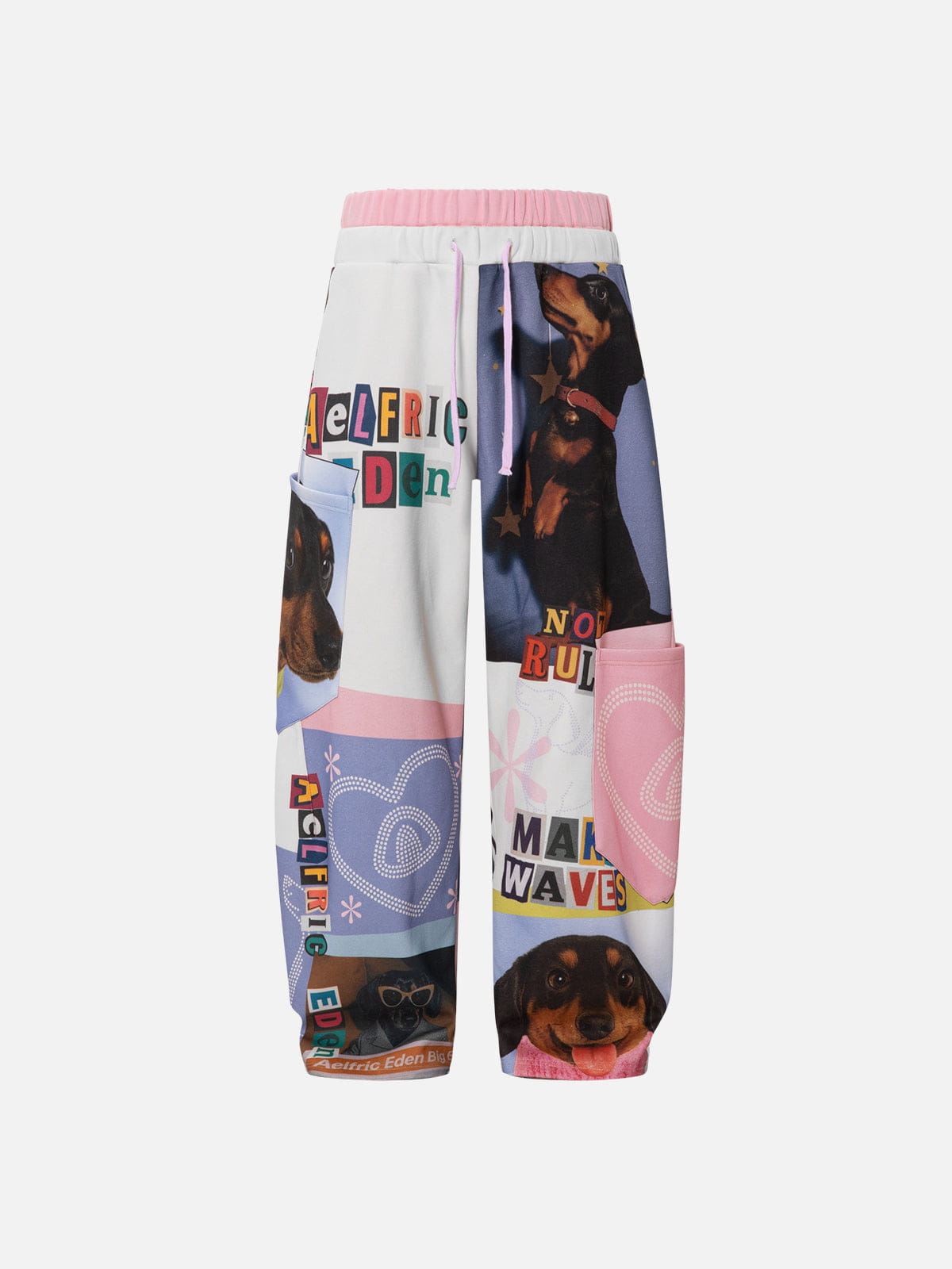 Aelfric Eden Dachshund Collage Double Waist Baggy Sweatpants-Limited Sale