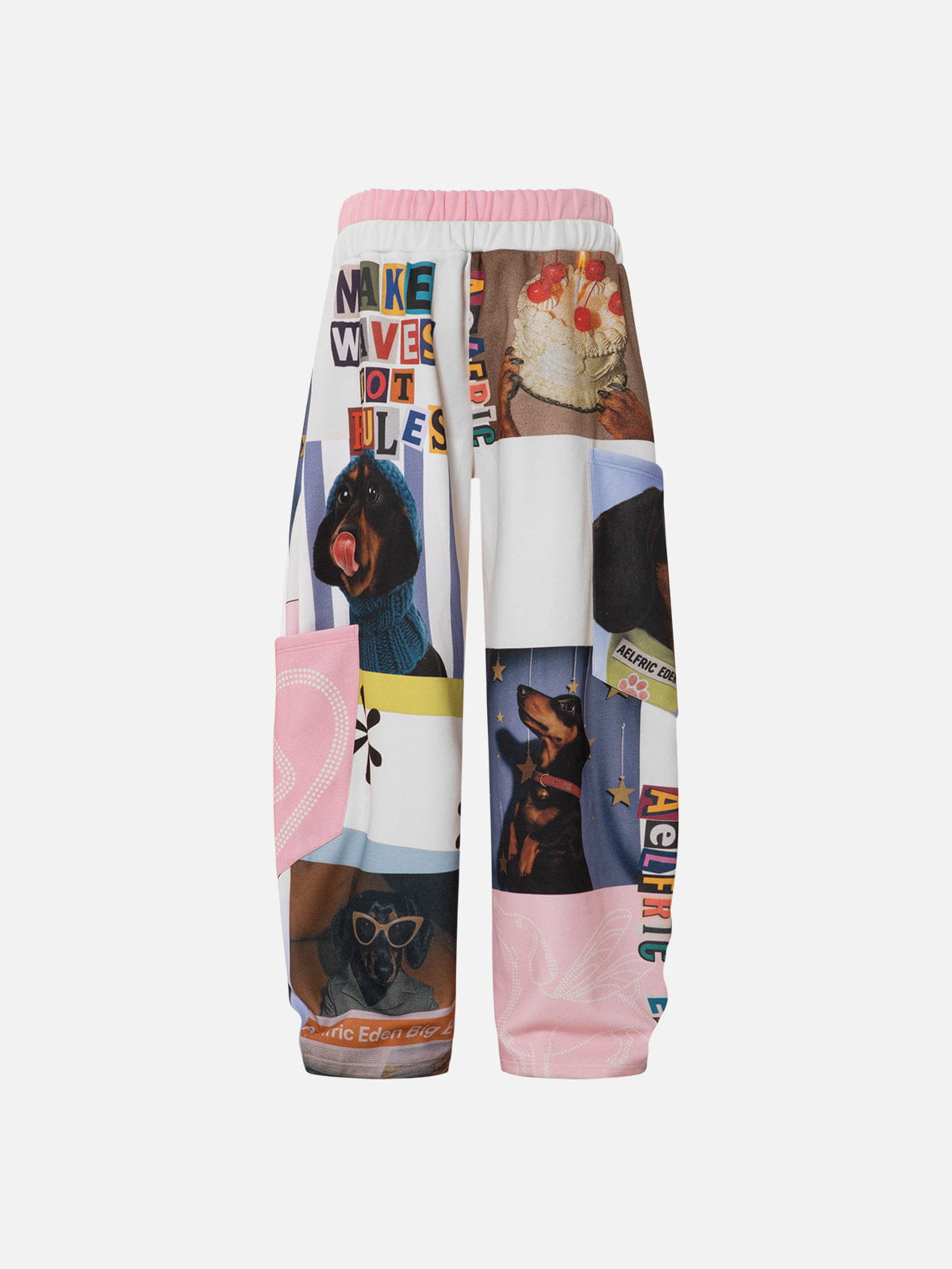 Aelfric Eden Dachshund Collage Double Waist Baggy Sweatpants-Limited Sale