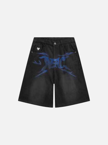 Aelfric Eden Flame Graphic Jorts-Limited Sale