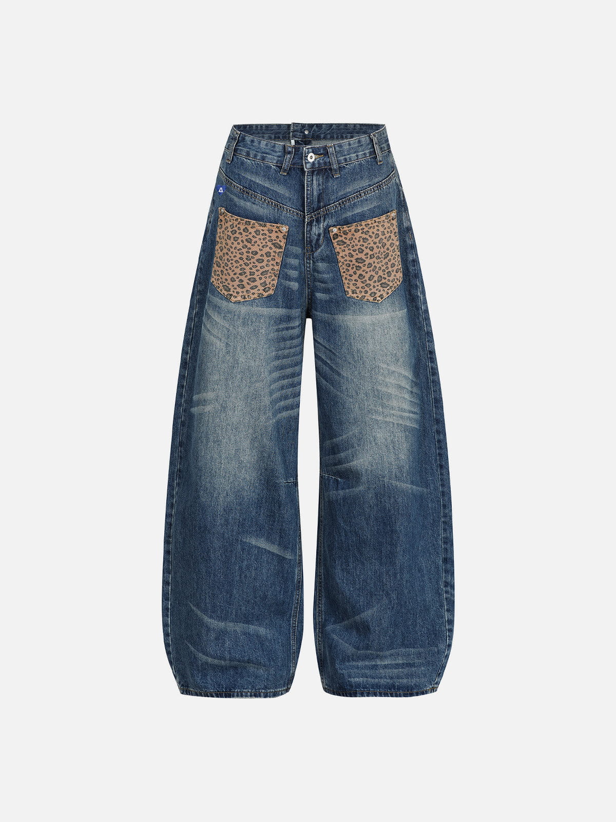 Aelfric Eden Leopard Pocket Reversible Baggy Barrel Jeans-Limited Sale