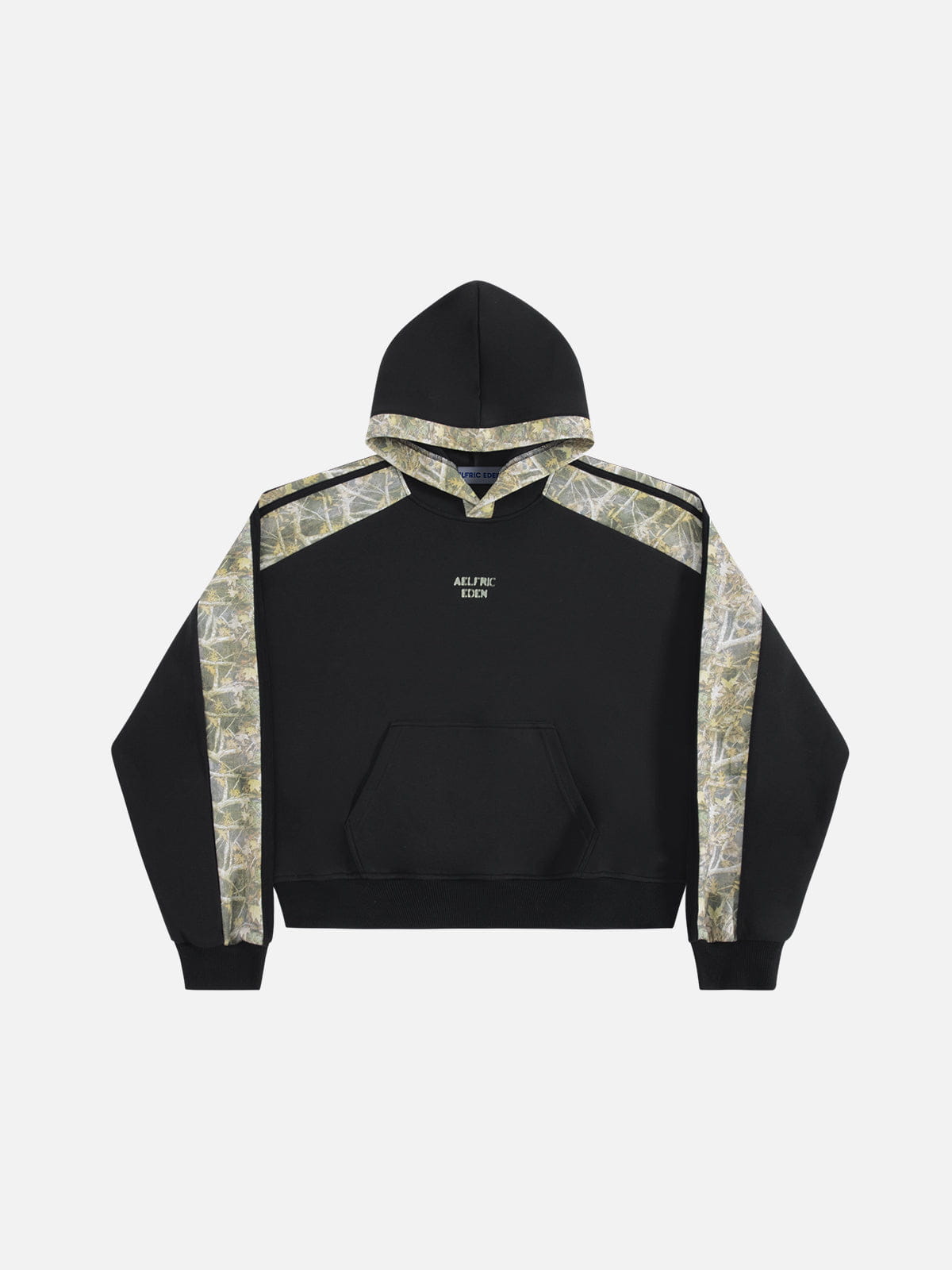 Aelfric Eden Boxy Leaf CAMO Panel Pullover Hoodie-Limited Sale