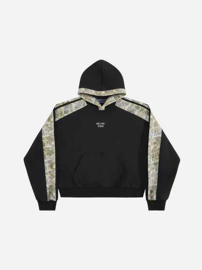 Aelfric Eden Boxy Leaf CAMO Panel Pullover Hoodie-Limited Sale