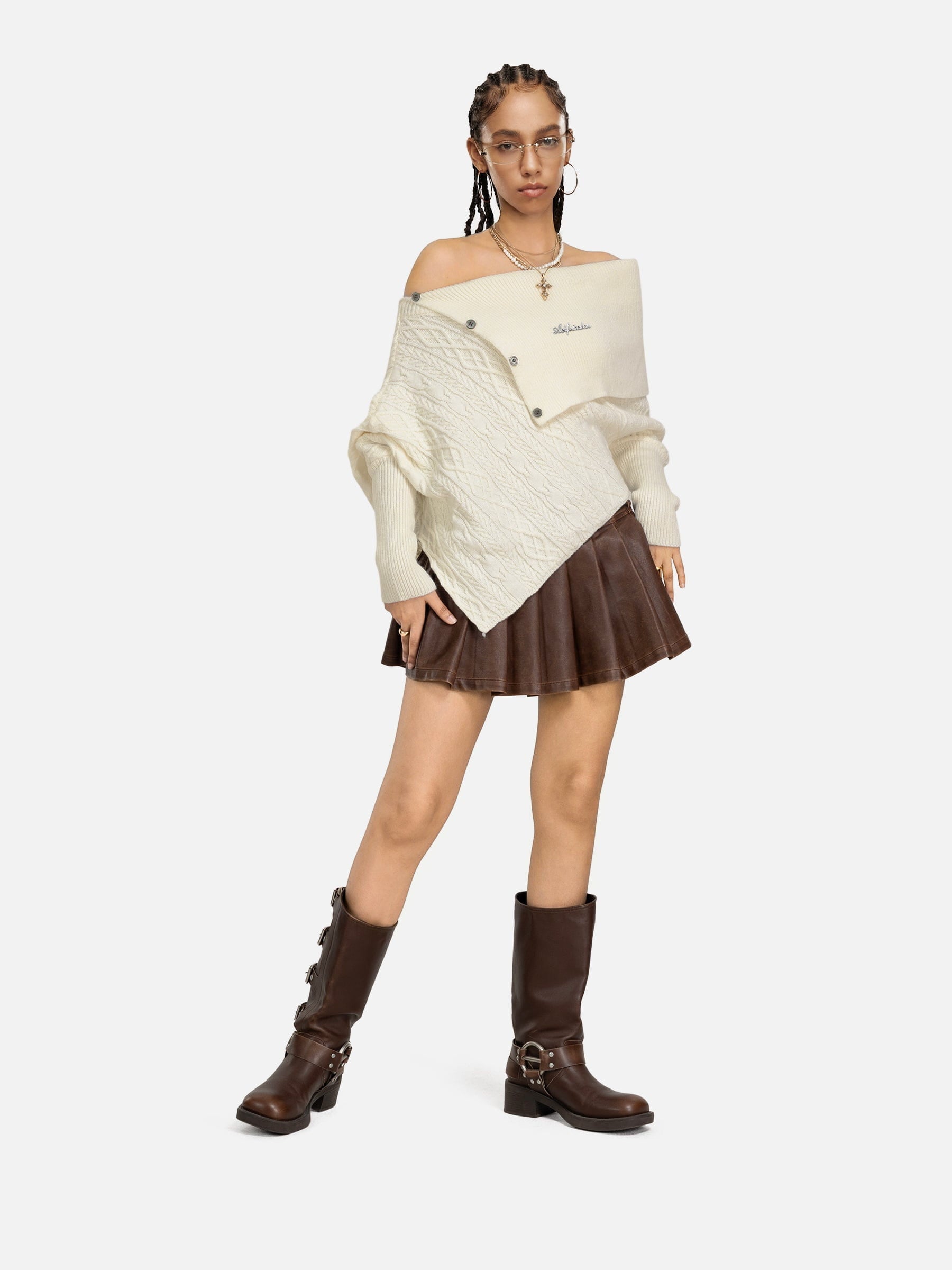 Aelfric Eden Asymmetric Knit Sweater-Limited Sale