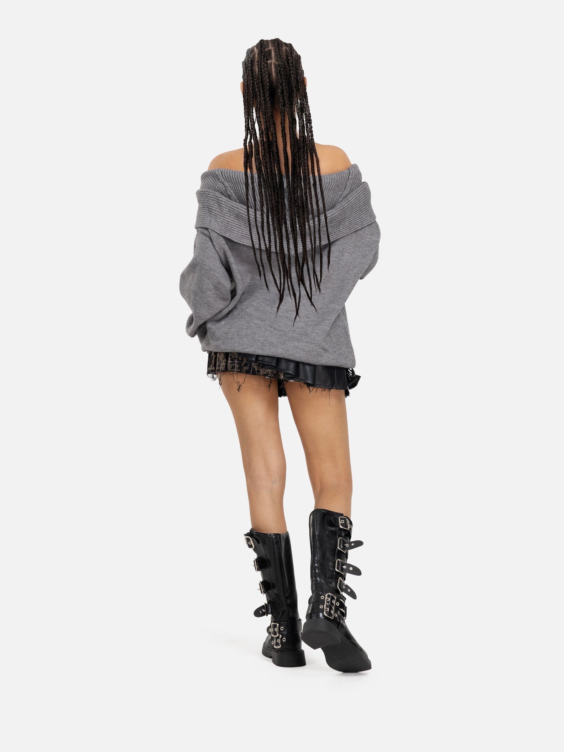 Aelfric Eden Off-The-Shoulder Hooded Sweater-Limited Sale