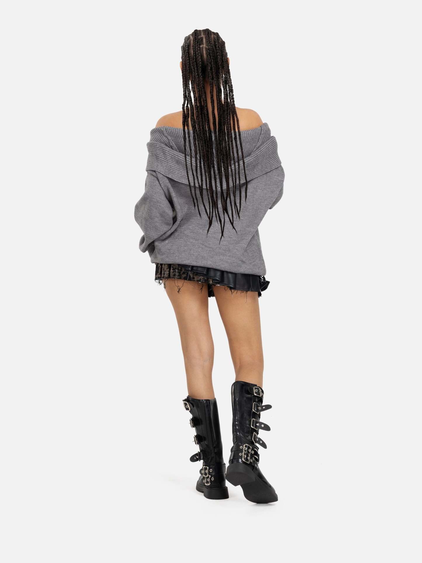 Aelfric Eden Off-The-Shoulder Hooded Sweater-Limited Sale