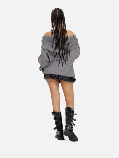 Aelfric Eden Off-The-Shoulder Hooded Sweater-Limited Sale