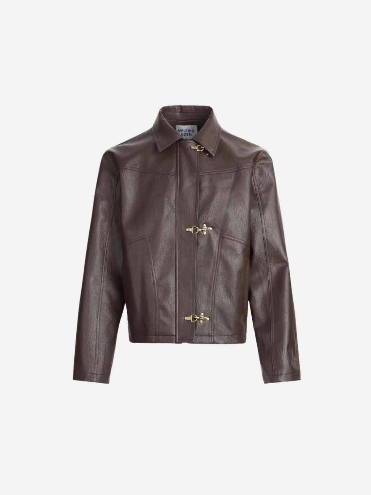 Aelfric Eden Metal Button Faux Leather Jacket-Limited Sale