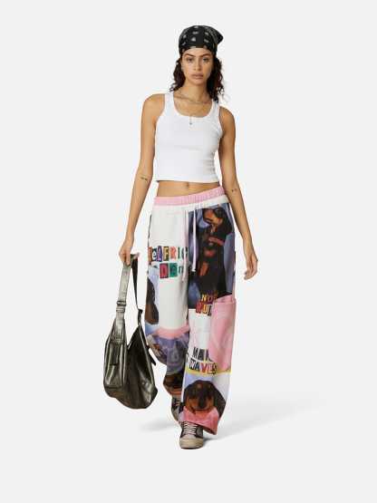 Aelfric Eden Dachshund Collage Double Waist Baggy Sweatpants-Limited Sale