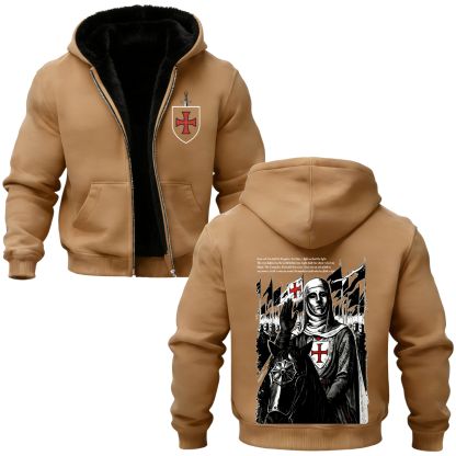 Baldwin IV Vintage Printed Zippered Hooded Fleece Cardigan-Limited Sale