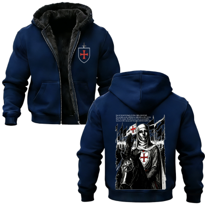 Baldwin IV Vintage Printed Zippered Hooded Fleece Cardigan-Limited Sale