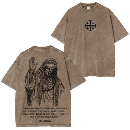 Baldwin IV never gave in to illness King of Jerusalem Version 2 Washed Unisex T-Shirt-Limited Sale