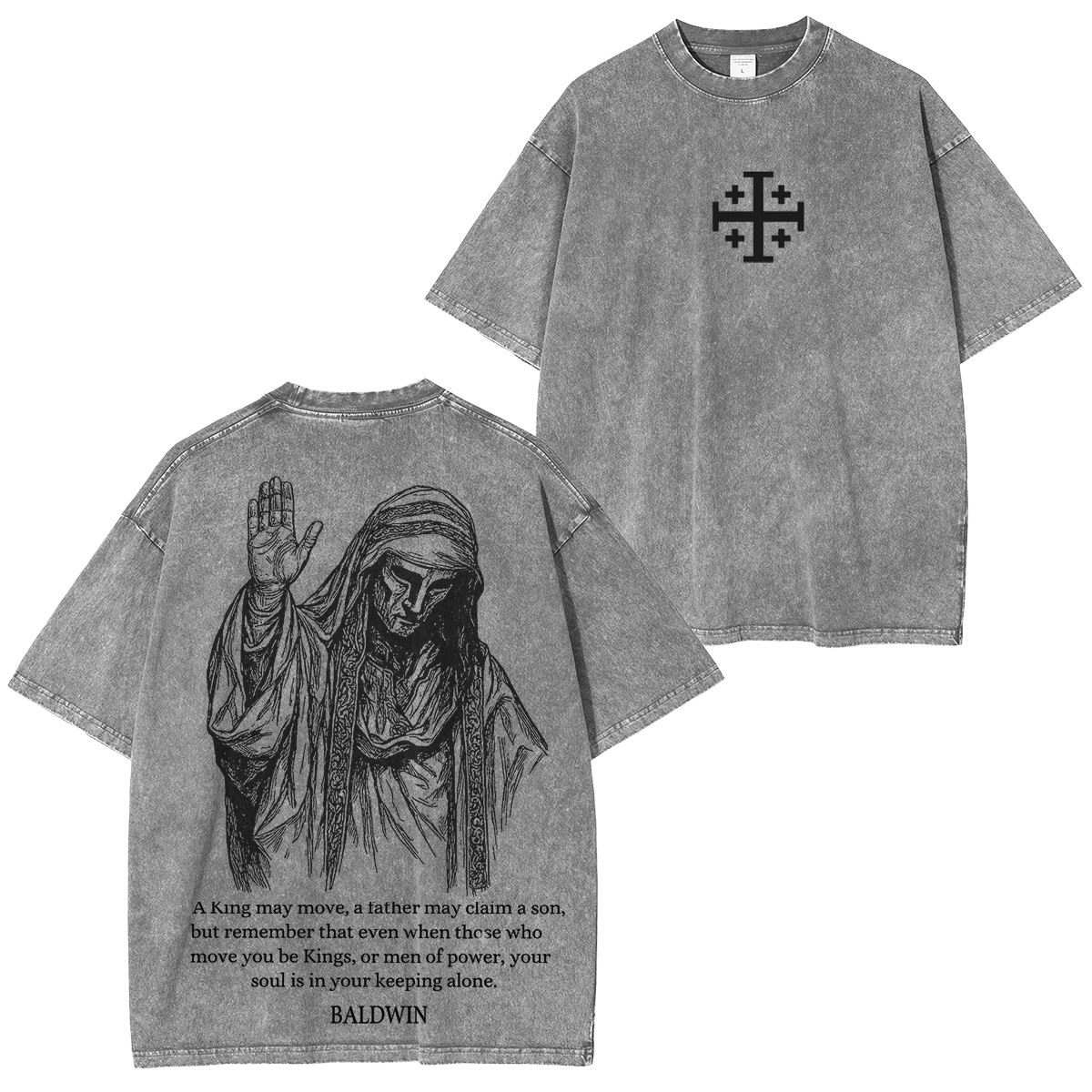 Baldwin IV never gave in to illness King of Jerusalem Version 2 Washed Unisex T-Shirt-Limited Sale