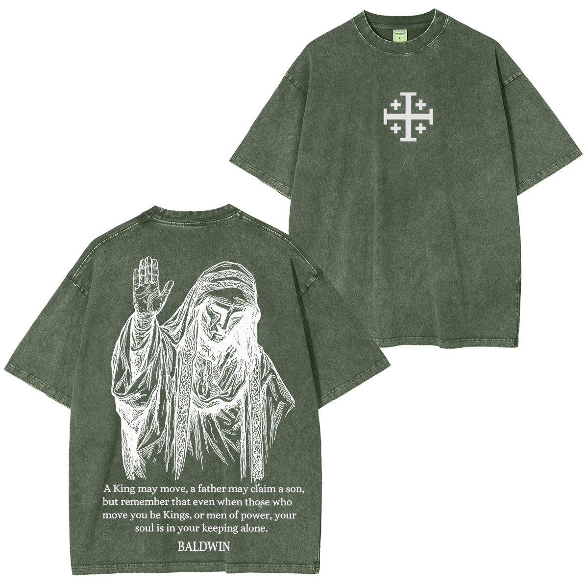 Baldwin IV never gave in to illness King of Jerusalem Version 2 Washed Unisex T-Shirt-Limited Sale