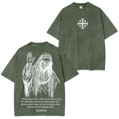 Baldwin IV never gave in to illness King of Jerusalem Version 2 Washed Unisex T-Shirt-Limited Sale