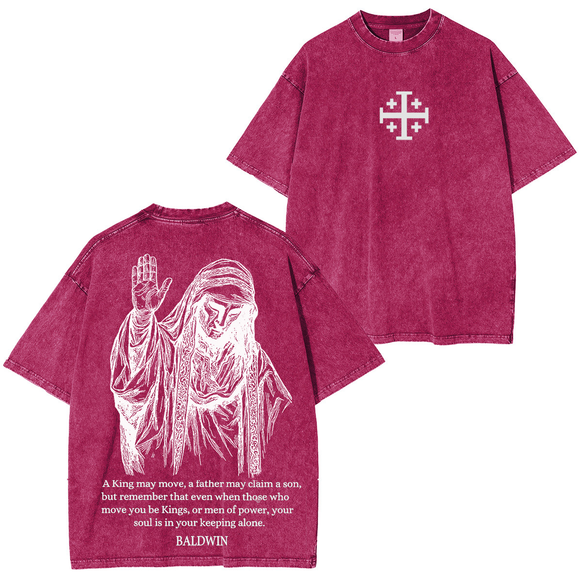 Baldwin IV never gave in to illness King of Jerusalem Version 2 Washed Unisex T-Shirt-Limited Sale