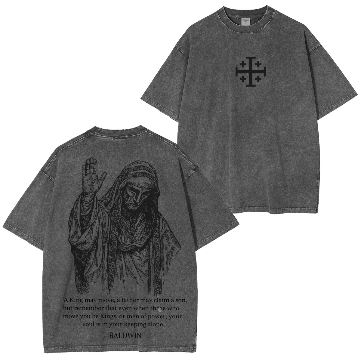 Baldwin IV never gave in to illness King of Jerusalem Version 2 Washed Unisex T-Shirt-Limited Sale