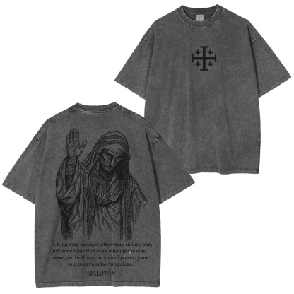Baldwin IV never gave in to illness King of Jerusalem Version 2 Washed Unisex T-Shirt-Limited Sale