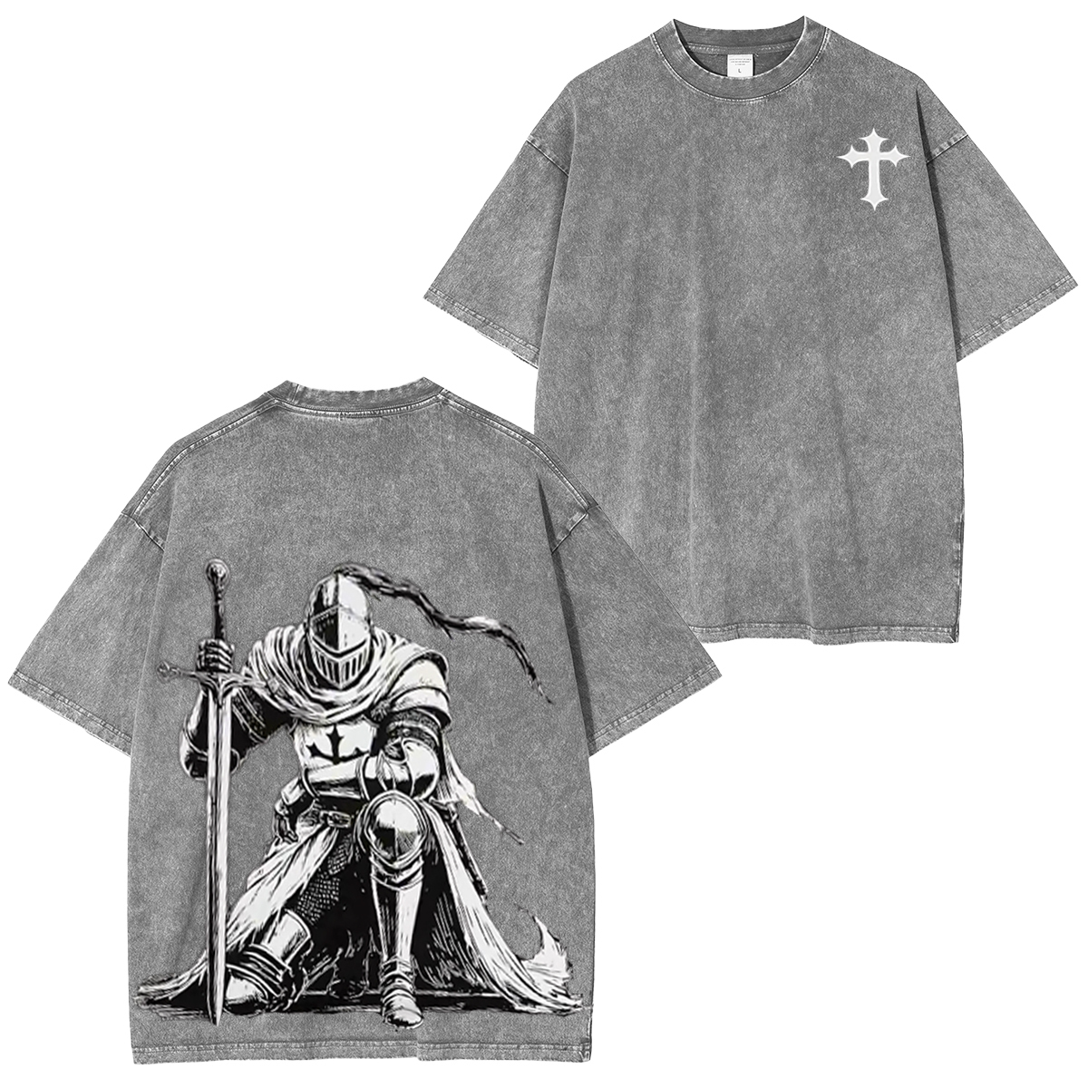 Crusader Knight Unisex Washed T-Shirt-Limited Sale