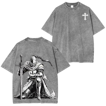 Crusader Knight Unisex Washed T-Shirt-Limited Sale