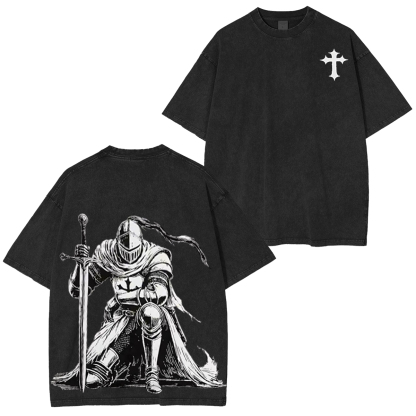 Crusader Knight Unisex Washed T-Shirt-Limited Sale