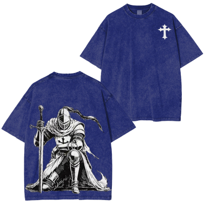Crusader Knight Unisex Washed T-Shirt-Limited Sale