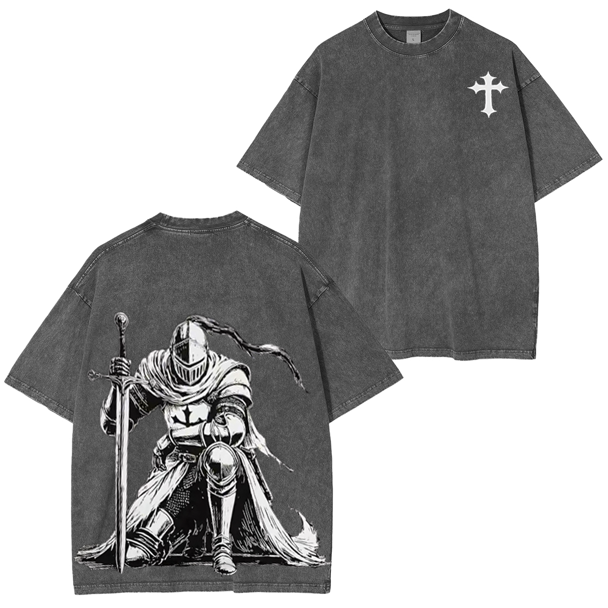 Crusader Knight Unisex Washed T-Shirt-Limited Sale