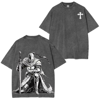 Crusader Knight Unisex Washed T-Shirt-Limited Sale