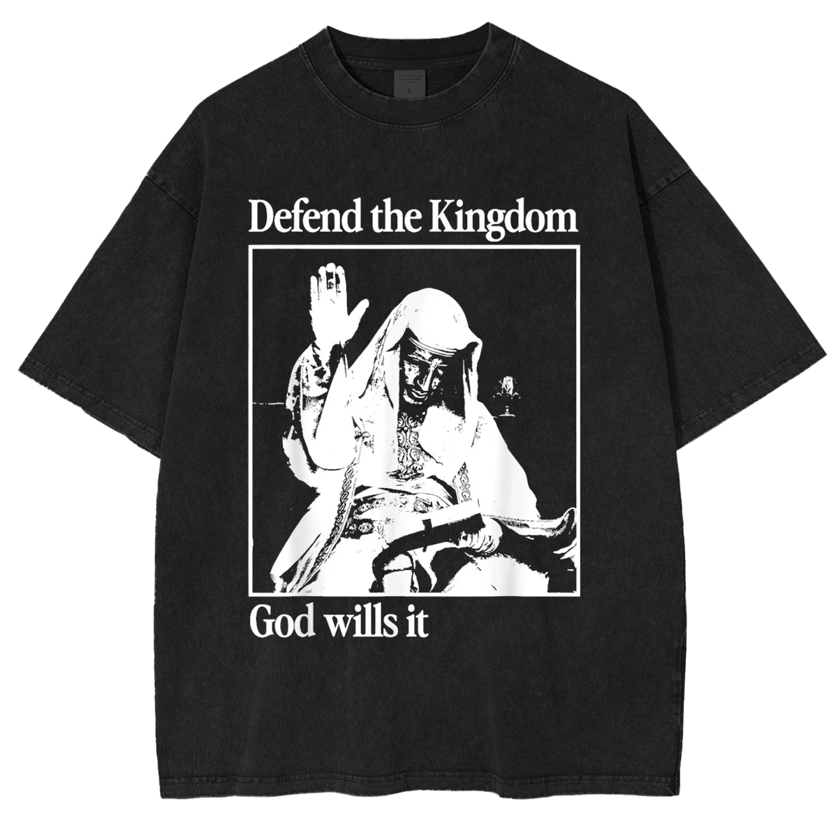 Sliver Mask King Baldwin IV Meme The Leper King Warrior Washed T-shirt/Crewneck/Hoodie-Limited Sale