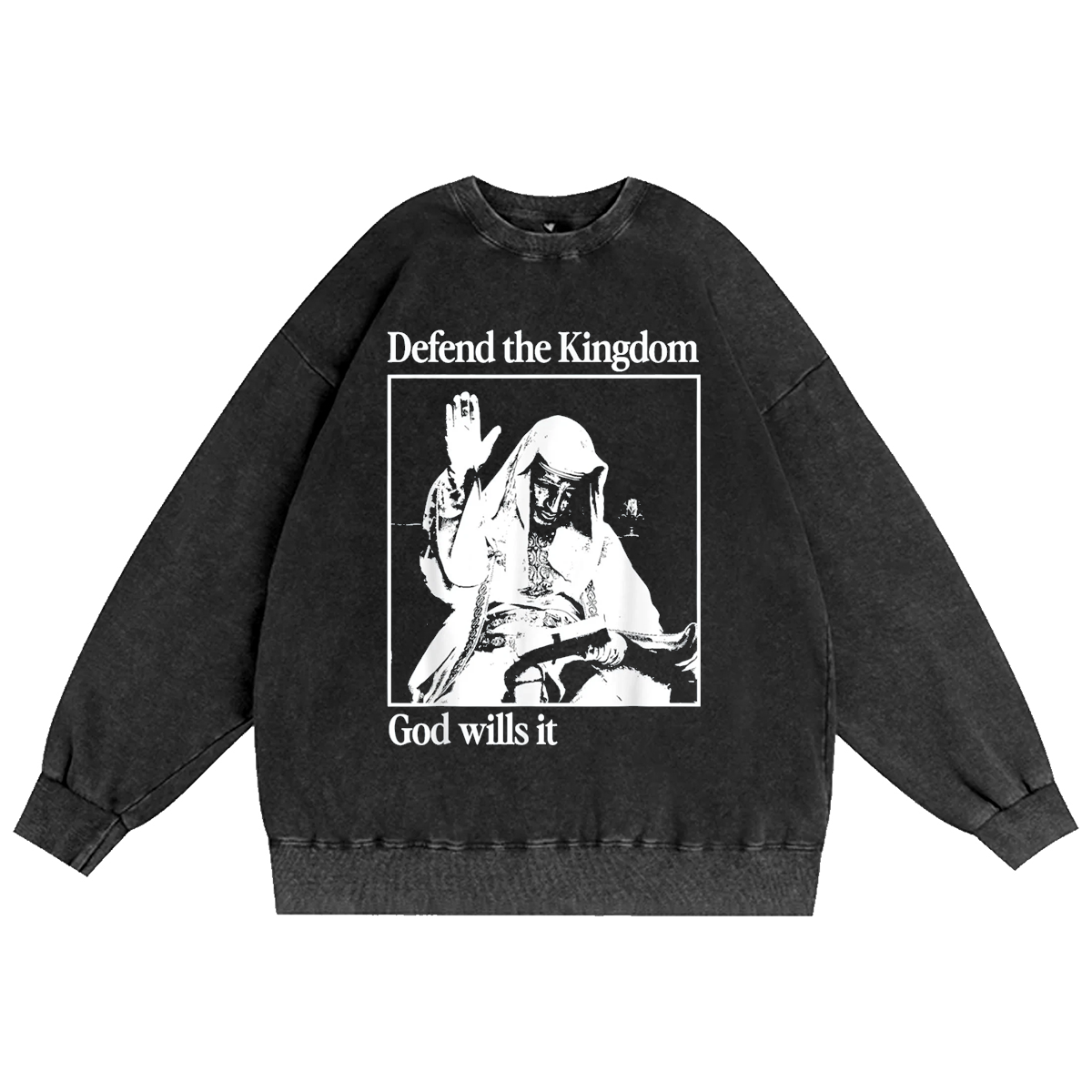 Sliver Mask King Baldwin IV Meme The Leper King Warrior Washed T-shirt/Crewneck/Hoodie-Limited Sale