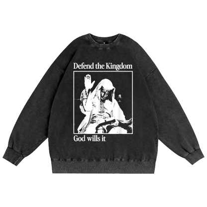 Sliver Mask King Baldwin IV Meme The Leper King Warrior Washed T-shirt/Crewneck/Hoodie-Limited Sale