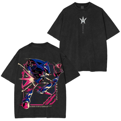 Metal Sonic & Shadow  Vintage Unisex Washed T-Shirt-Limited Sale